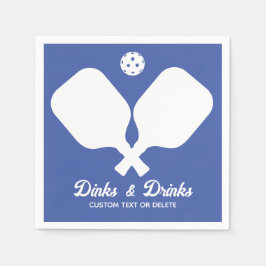 Fun Pickleball Party Dinks and Drinks Custom Text Serviette