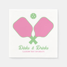 Fun Pickleball Party Dinks and Drinks Custom Text