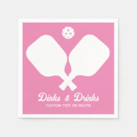 Fun Pickleball Party Dinks und Drinks Custom Text