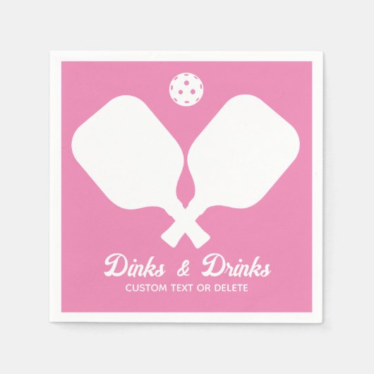 Fun Pickleball Party Dinks und Drinks Custom Text Serviette (Vorderseite)