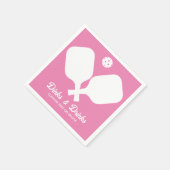 Fun Pickleball Party Dinks und Drinks Custom Text Serviette (Ecke)