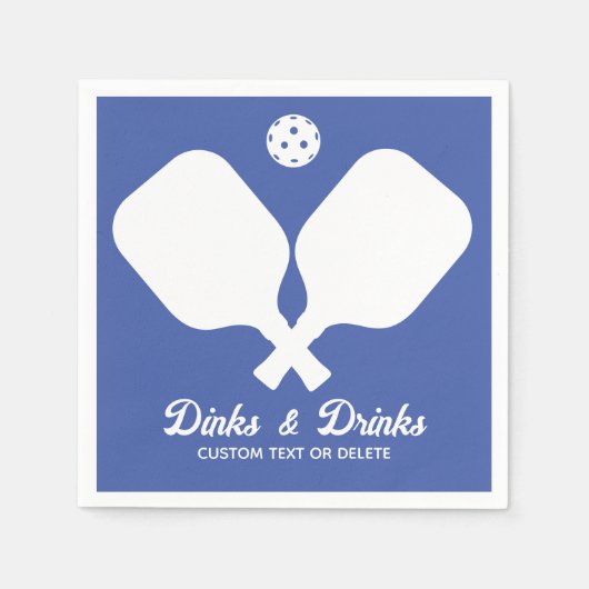 Fun Pickleball Party Dinks und Drinks Custom Text Serviette (Vorderseite)