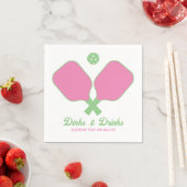 Fun Pickleball Party Dinks und Drinks Custom Text Serviette (Beispiel)