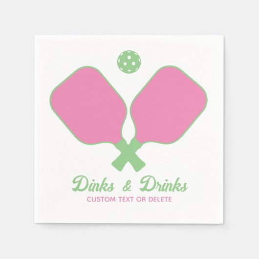 Fun Pickleball Party Dinks und Drinks Custom Text Serviette (Vorderseite)