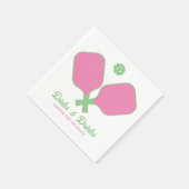 Fun Pickleball Party Dinks und Drinks Custom Text Serviette (Ecke)
