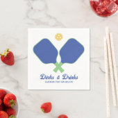 Fun Pickleball Party Dinks und Drinks Custom Text Serviette (Beispiel)