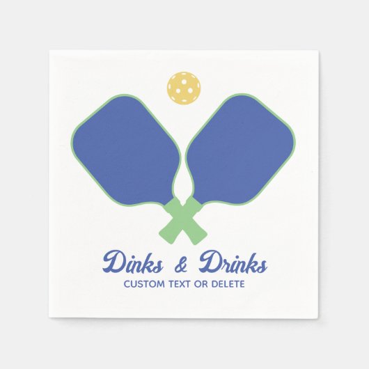 Fun Pickleball Party Dinks und Drinks Custom Text Serviette (Vorderseite)