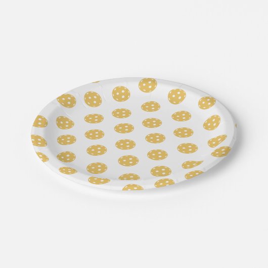 Fun Pickleball Pattern Pickleball Party Pappteller (Schrägansicht)