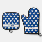Fun Pickleball Pattern Player Geschenk Benutzerdef Ofenhandschuh & Topflappen-Set (Vorderseite)
