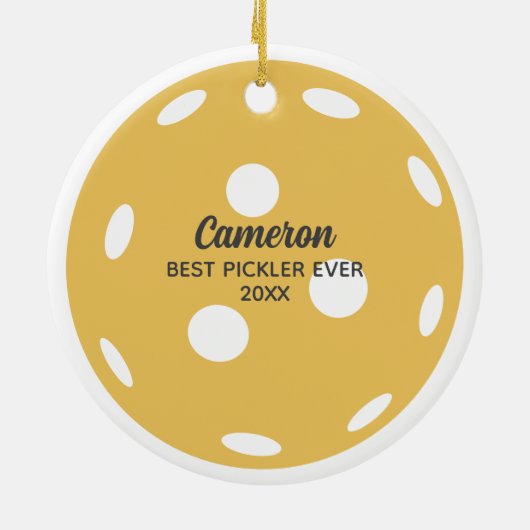 Fun Pickleball Personalisierter Name oder benutzer Keramik Ornament (Hinten)