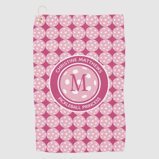 Fun Pickleball Princess Pink Girly Funny Modern Golfhandtuch (Vorderseite)