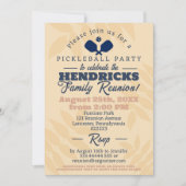 Fun Pickleball-Thema Familie Wiedersehen Save the Einladung (Vorderseite)