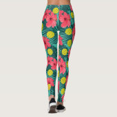 Fun Pickleball Tropischer Hibiskus Blume Sport Leggings (Rückseite)