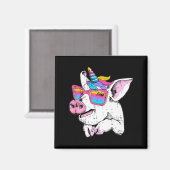 Fun Pig Piglet Einhorn Horn Brille Niedliche Halle Magnet (Vorderseite/Rückseite)
