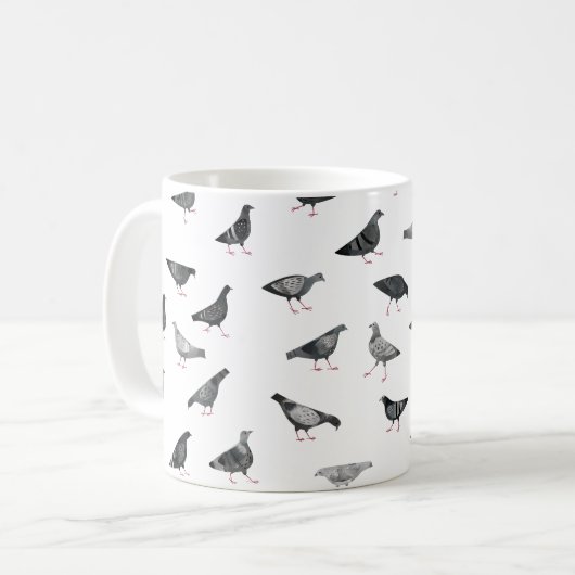 Fun Pigeon Muster Kaffeetasse (Vorderseite Links)
