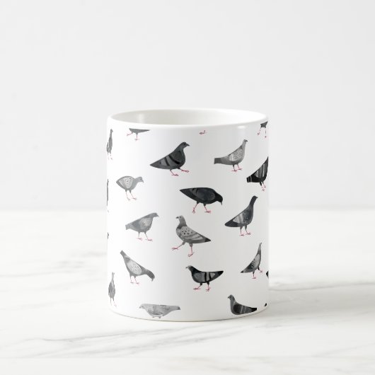 Fun Pigeon Muster Kaffeetasse (Mittel)