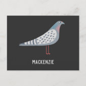 Fun Pigeon Personalisiert Name Postkarte (Vorderseite)