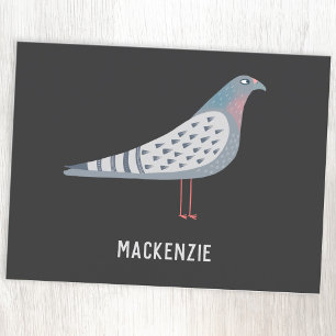 Fun Pigeon Personalisiert Name Postkarte