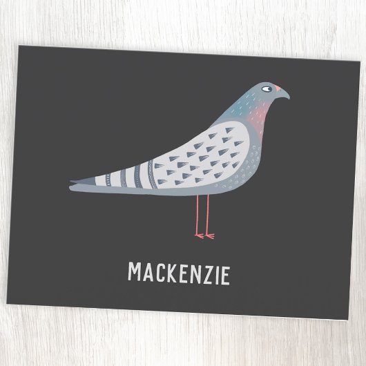 Fun Pigeon Personalisiert Name Postkarte