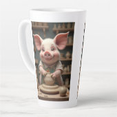 Fun Piggy Töpferkünstler Latte Tasse (Linke Ecke)