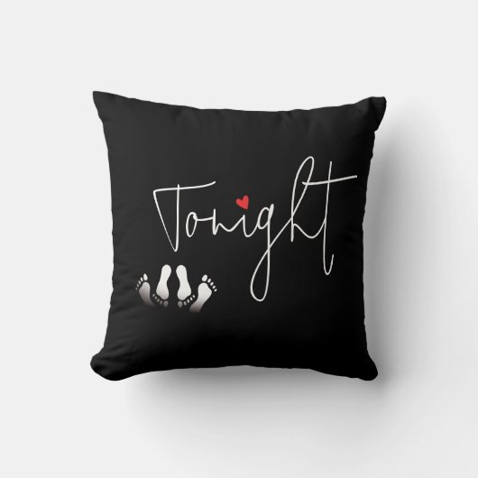 Fun Pillow Talk heute Abend nicht Schwarz-weiß Kissen (Vorderseite)