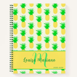 Fun Pineapard Polka Dot Monogram Notizblock