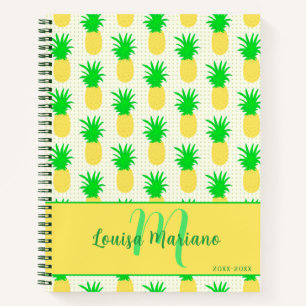 Fun Pineapard Polka Dot Monogram Notizblock