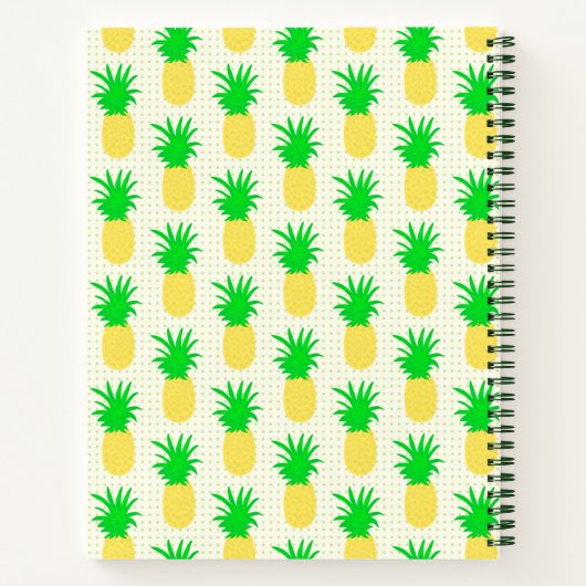 Fun Pineapard Polka Dot Monogram Notizblock (Rückseite)