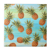 Fun Pineapass Fruit Pattern Wasserfarben Kunst Str Fliese (Vorderseite)