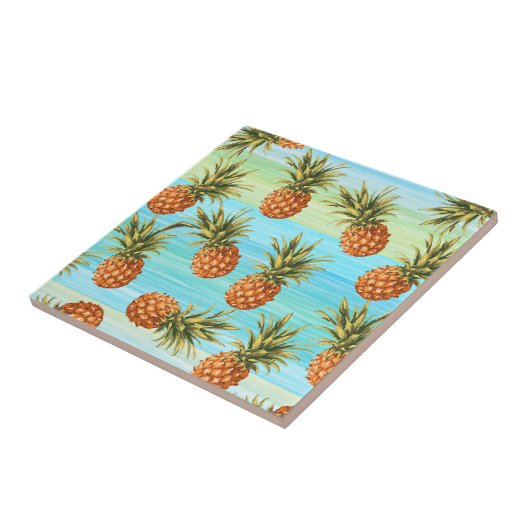 Fun Pineapass Fruit Pattern Wasserfarben Kunst Str Fliese (Seite)
