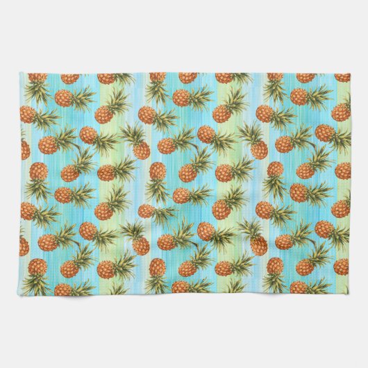 Fun Pineapass Fruit Pattern Wasserfarben Kunst Str Geschirrtuch (Horizontal)