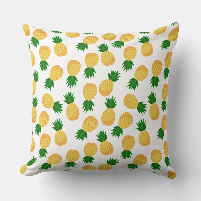 Fun Pineapel Gelbe Grüne Fruchtmuster Design Kissen (Vorderseite)