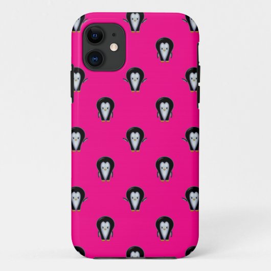Fun Pinguine über Hot Pink Pattern Case-Mate iPhone Hülle (Rückseite)