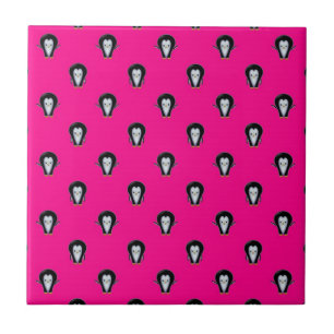 Fun Pinguine über Hot Pink Pattern Fliese