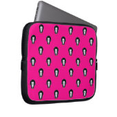 Fun Pinguine über Hot Pink Pattern Laptopschutzhülle (Vorne Rechts)