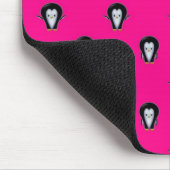 Fun Pinguine über Hot Pink Pattern Mousepad (Ecke)