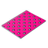 Fun Pinguine über Hot Pink Pattern Notizblock (Linke Seite)