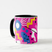 Fun Pink 1980er Ästhetik Tasse (Vorderseite Links)