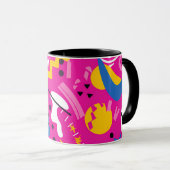 Fun Pink 1980er Ästhetik Tasse (VorderseiteRechts)
