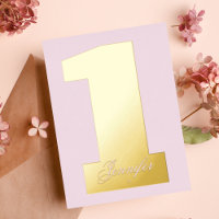 Fun Pink 1. Girl Modernes Gold zum Geburtstag gepr