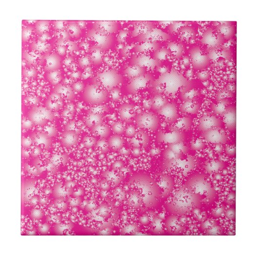 Fun PINK Abstrakt Ink Super Splash Muster Fliese (Vorderseite)