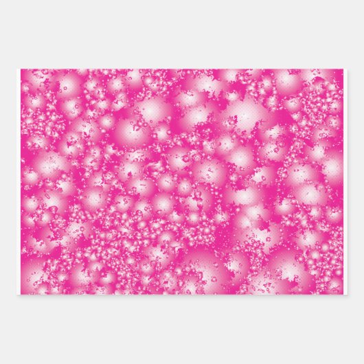 Fun PINK Abstrakt Ink Super Splash Muster Geschenkpapier Set (Vorderseite 2)