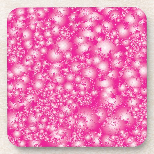 Fun PINK Abstrakt Ink Super Splash Muster Getränkeuntersetzer (Vorderseite)