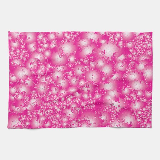 Fun PINK Abstrakt Ink Super Splash Muster Handtuch (Horizontal)