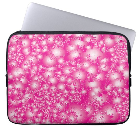 Fun PINK Abstrakt Ink Super Splash Muster Laptopschutzhülle (Vorderseite)