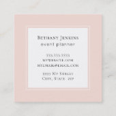 Fun Pink and Gold Balloons Glitzer Business Card Quadratische Visitenkarte (Rückseite)