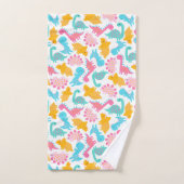 Fun Pink & Aquamarin Dinosaurier Muster Badhandtuch Set (Handtuch)