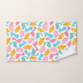 Fun Pink & Aquamarin Dinosaurier Muster Badhandtuch Set (Handtuch)