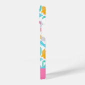 Fun Pink & Aquamarin Dinosaurier Muster iPhone Hülle (Linke Seite)