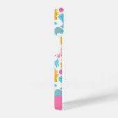 Fun Pink & Aquamarin Dinosaurier Muster iPhone Hülle (Rechte Seite)